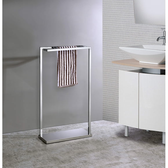 Kings Brand Furniture - Porte-Serviettes Autoportant en Métal Chromé à 3 Niveaux pour Salle de Bain, Chambre, Buanderie