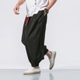 thumbnail image 3 of Qertyioot Fashion Men's Casual Loose Solid Color Leg Elasticated Pants, 3 of 8
