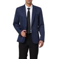 thumbnail image 1 of INSPIRE CHIC Men's Blazer One Button Notched Lapel Chest Pocket Front Flap Blazer 2XL Navy Blue, 1 of 7