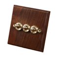 thumbnail image 4 of GROWTH TANK Wooden Lighting Switch Plate Premium Outlet Panel for Hotel Kitchen Room Three Levers, 4 of 9