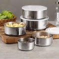 thumbnail image 3 of Mixing Bowls, 5 Pcs Mixing Bowl Set With Transparent Plastic Lids, Leakproof Stackable Mixing Bowl Set, Stainless Steel Food Storage Container, 3 of 9