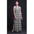 thumbnail image 3 of Bimba Robe Maxi à Imprimé Teinture sur Nœuds pour Femmes, Col Rond, Taille Élastique, avec Fentes Latérales, Tenue d'Été-TTG, 3 of 6