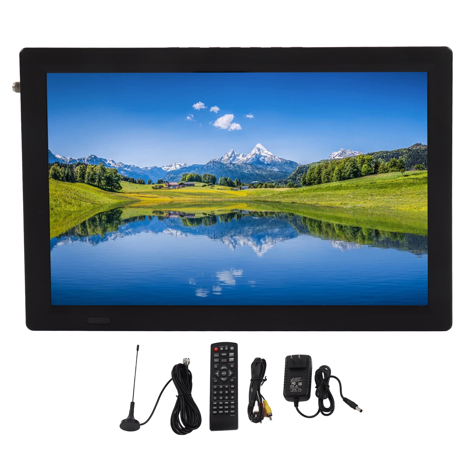 DEWIN 14 Inch Portable Digital LED TV On Screen High Sensitivity Rechargeable TV LCD Monitor with Remote Control 110‑220V