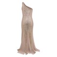thumbnail image 5 of EGNMCR Robe à Paillettes à une Épaule pour Femme Automne Couleur Unie Sans Manches Ajustée Cocktail Formelle Robe Moulante Corset Tendance Bal Fête Soirée Maxi Robes, 5 of 5
