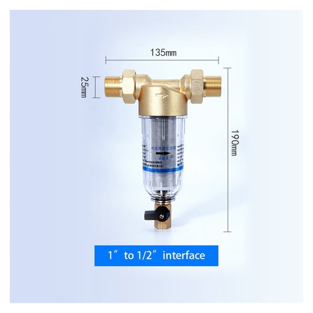 40m High-efficiency Filtration Pre-filter Tap Water Household Whole House Central 3T Large Flow Pipe Backwashing Brass Filter