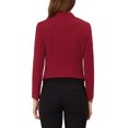 thumbnail image 3 of INSPIRE CHIC Blazer de Travail de Bureau pour Femme Sans Col Veste de Complet d'Affaires Décontractée Blazer Court TG Rouge Foncé, 3 of 7