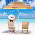 thumbnail image 3 of Costway Parasol de Terrasse/plage 6,5 Pi, Pare-Soleil Portable, Inclinable, Extérieur, Jaune, 3 of 10