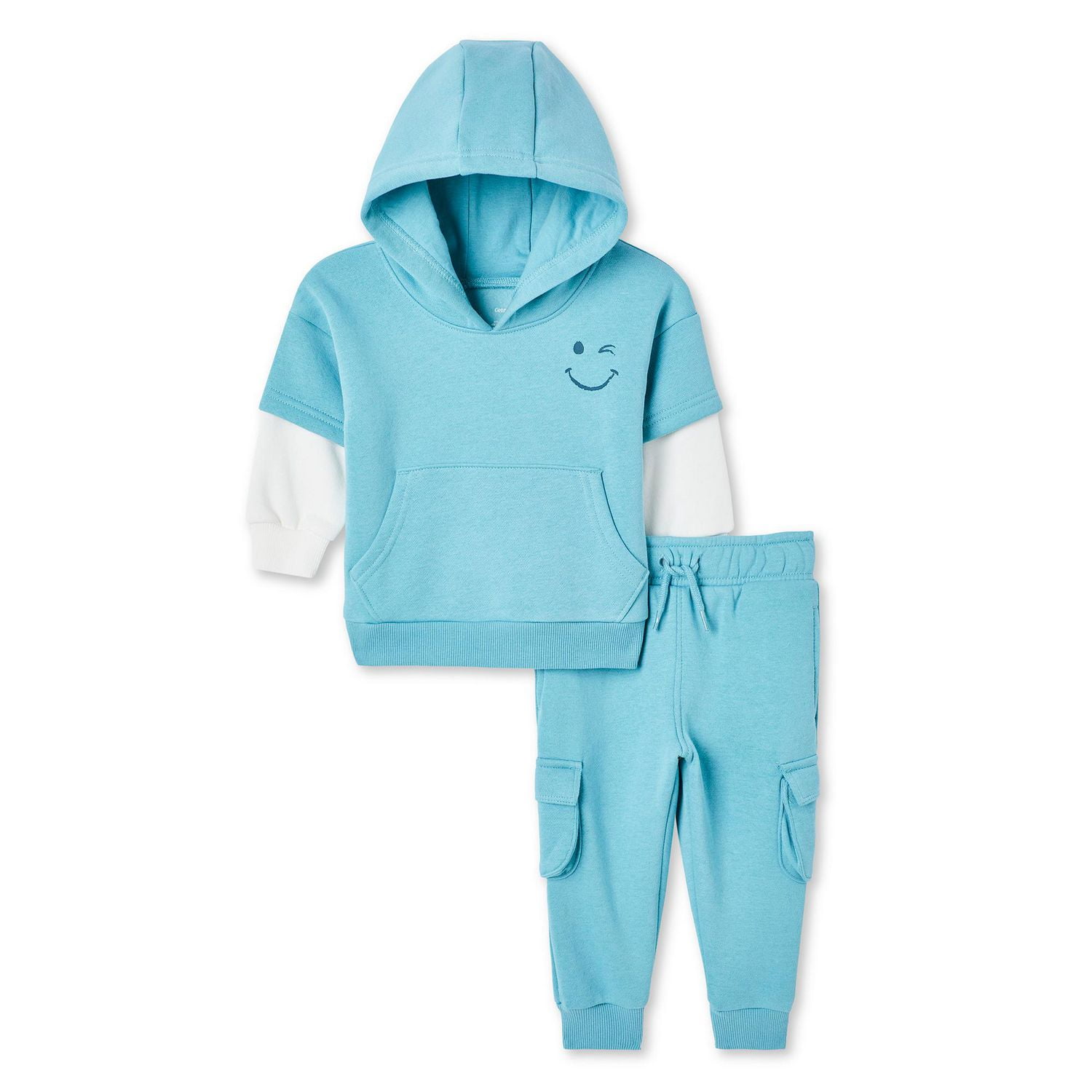 Ensemble 2 pièces avec haut à capuchon en molleton George pour bébés garçons