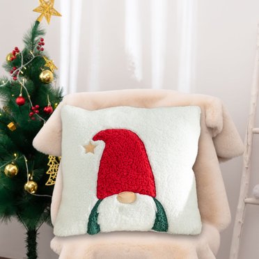 Boovnll Faux Fur Christmas Pillow Covers 18x18" Soft Skin Friendly Christmas Pillows Invisible Zipper for Winter Holiday Bedroom Living Room Couch Sofa Xmas Decorations Gifts, Pillow Covers