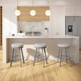 thumbnail image 3 of Amisco Swice 26 in. Swivel Counter Stool - Light Grey Polyester / Glossy Grey Metal, 3 of 5