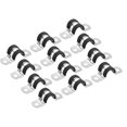 thumbnail image 1 of Unique Bargains 22Pack 9/16' Cable Clamp U Shape Stainless Steel Rubber Cushioned Pipe Strap, 1 of 5