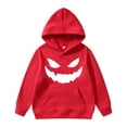 thumbnail image 1 of Aocisk Chandail à Capuchon à Enfiler pour Garçons avec Imprimé d'Halloween, Veste Douce, Chandail Décontracté Confortable pour Enfants, Rouge, 7-8 Ans, 1 of 4