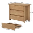 thumbnail image 3 of Tribesigns 31.5-Inch Wood Nightstand with 3 Drawers, Rustic Farmhouse Bedside Table with Storage for Bedroom or Small Spaces, Easy Assembly, 1 Piece, 3 of 5