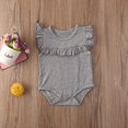 thumbnail image 3 of CNKOO Baby Girls Summer Sleeveless Romper Solid Color  Collar Ruffle Jumpsuit, 3 of 8