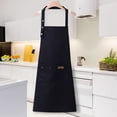 thumbnail image 4 of Long Cottons Apron Waterproof Oil Resistants Kitchen Apron For Cooking Baking Cleaning Adjustable Ties Bib Adult Unisex, 4 of 6