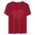 thumbnail image 4 of Cadeau de Saint-Valentin pour Femmes, T-shirt Décontracté à Manches Courtes et Col Rond avec Imprimé Arbre de Noël, 4 of 6