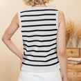 thumbnail image 3 of LOVZFMLL Débardeurs pour Femmes Cardigan Décontracté Ample à Boutons Rayé Col en V, 3 of 7