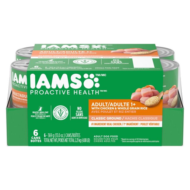 IAMS Proactive Health Poulet et Riz Emballage Multiple Nourriture Humide pour Chiens Adultes 500g