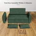 thumbnail image 5 of Sobaniilo 47" Small Modern Loveseat Sofa, Mid Century Linen Fabric 2-Seat Sofa Couch Tufted Love Seat with Back Cushions and Tapered Wood Legs for Living Room, Bedroom and Small Space (Green), 5 of 5