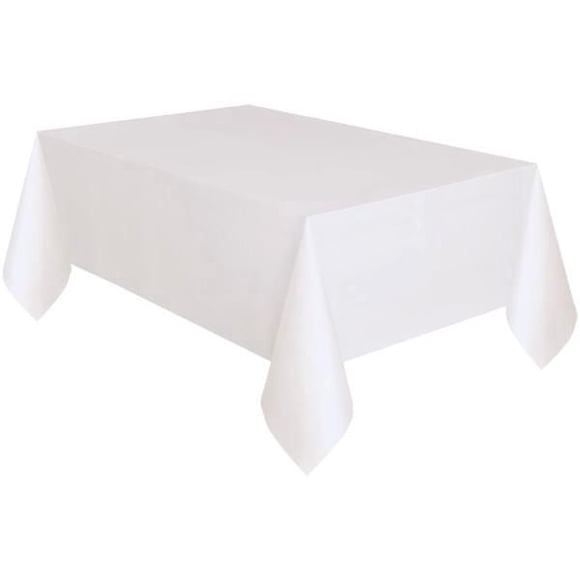 Nappes rectangulaires blanches opaques en plastique Unique Industries, lot de 3