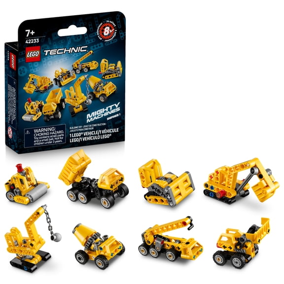 LEGO Technic Mighty Machines - Construction Truck Toy Mystery Box - Building Toy for Boys & Girls, Ages 7+ - 8 Trucks to Collect - 42233