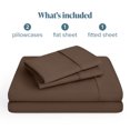 thumbnail image 2 of Bare Home Premium 1800 Collection 4-Piece Bed Sheet Set, Split Head Flex King, Cocoa, 2 of 10