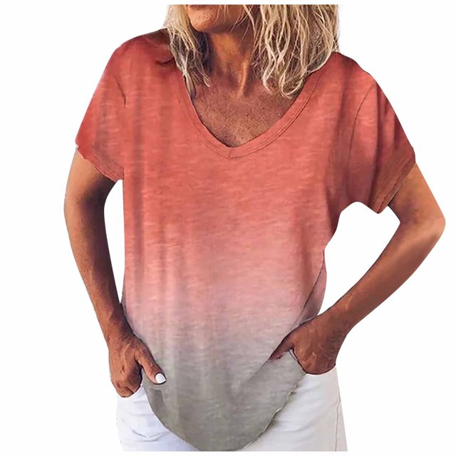 Birdeem T-Shirt Décontracté Polyvalent pour Femmes, Cool, Imprimé, Confortable, à Col en V, Coupe Ample