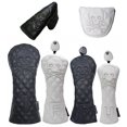 thumbnail image 2 of Golf Wood Cover Skull For Driver Fairway Hybrid Waterproof Protector Set PU Leather Soft Durable Golf Club Covers Black 135UT, 2 of 6