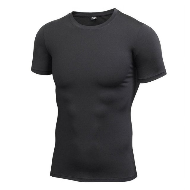 Mens Compression Shirts Gym Short Sleeve Sports Tight Fitness Base Layer Tops
