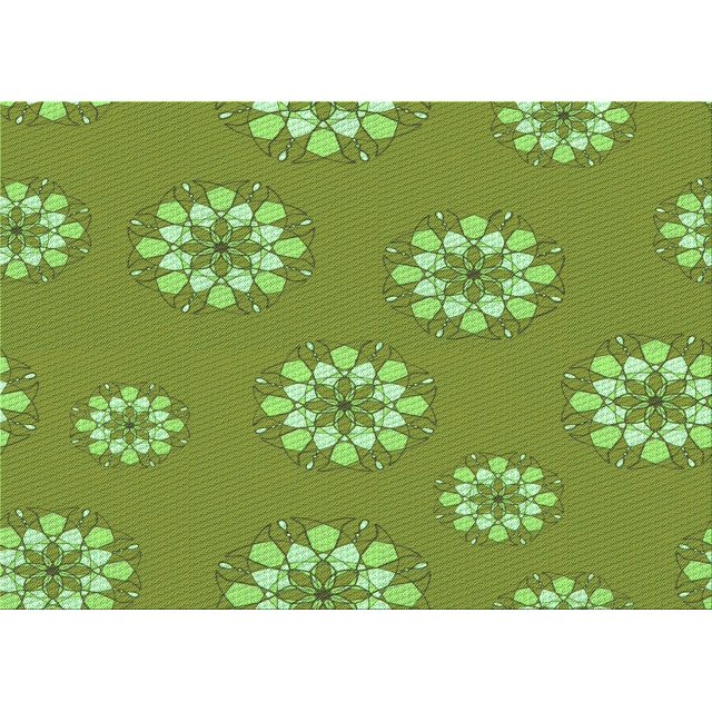 Ahgly Company Machine Washable Indoor Rectangle Transitional Green Area Rugs, 3' x 5'