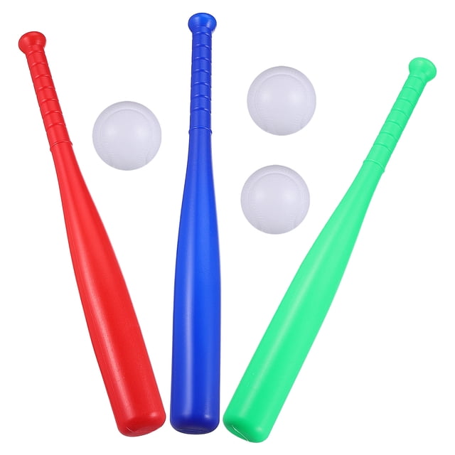 LOLIPPYY 5Pcs Kids Baseball Set Green Bat Shape Ball Shape Indoor Play Toddler Birthday