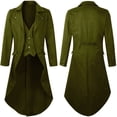 thumbnail image 1 of Gspmoly Mens Sweatshirt, Mens Gothic Solid Color Top Steampunk Medieval Tailcoat Uniform Performance Suit Lapel Jacket Going Out Tops Clearance, 1 of 4