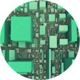 thumbnail image 1 of Ahgly Tapis Rond Lavable en Machine Intérieur Transitionnel Vert Menthe, 3 Pieds Rond, 1 of 7