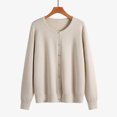 thumbnail image 3 of Cameland Cardigan Veste Chandail Uni à Col Rond pour Femmes Chandail à Col Rond, 3 of 6