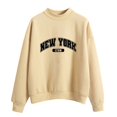 thumbnail image 1 of HNMKIU Women's Tops Autumn Winter O Neck Solid Color Printed Long Sleeve Pullover Sweatshirt, 1 of 4