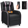 thumbnail image 1 of Gymax Massage Gaming Recliner Chair Racing Single Lounge Sofa Home Theater Seat Pink, 1 of 10