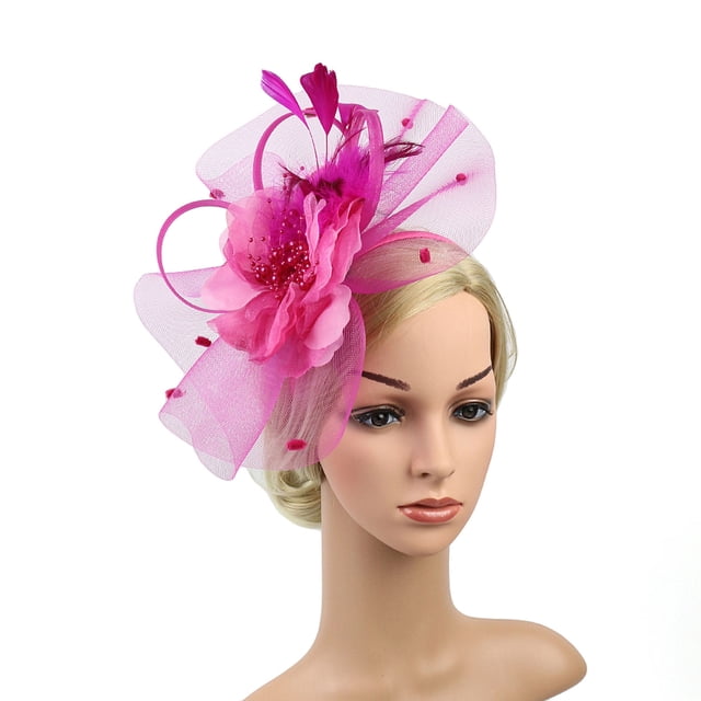Chapeau de Cocktail pour Femmes Sinamay Fascinator Mariage Église Kentucky Derby Robe