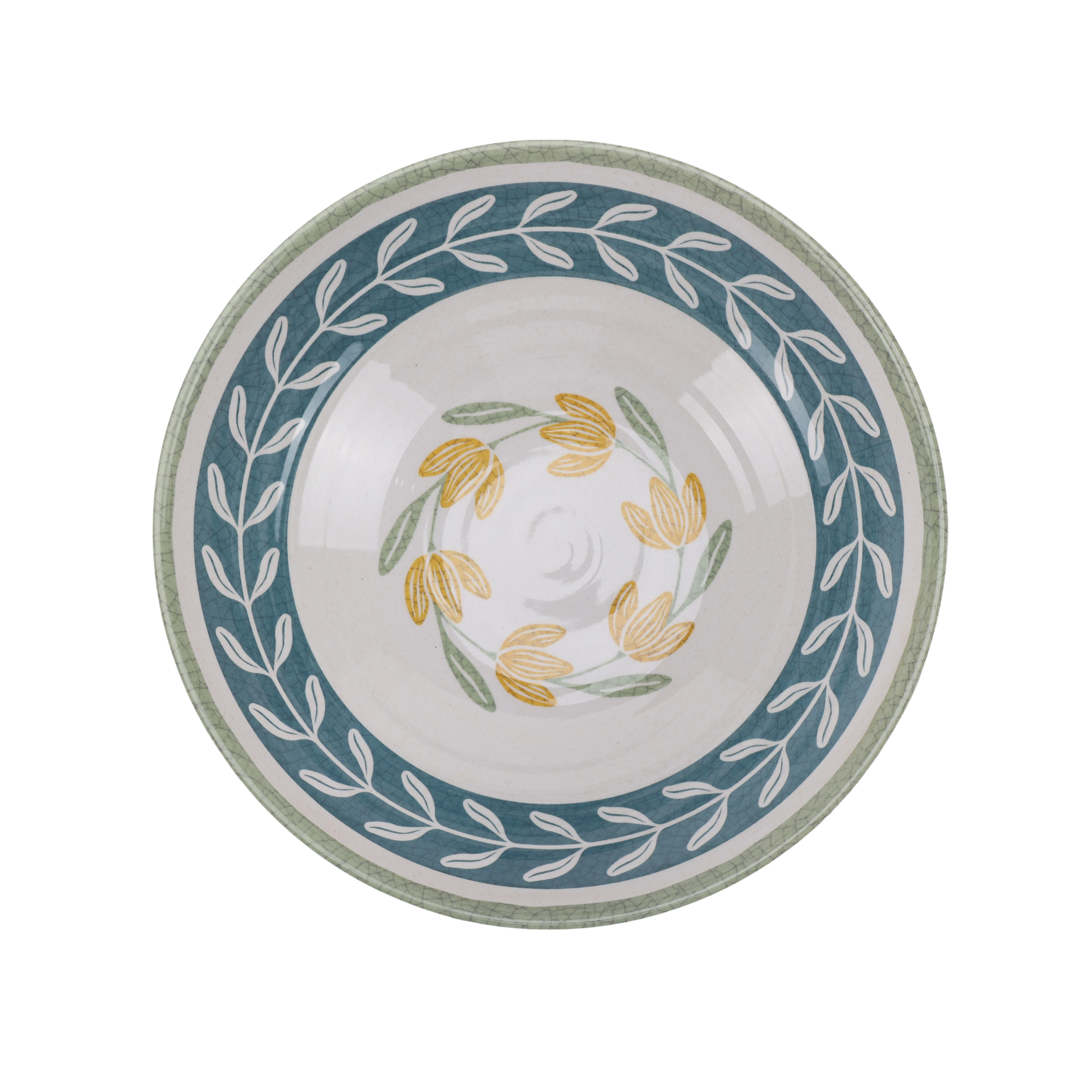 Better Homes & Gardens Bol de Service Fleur en Bambou Mélamine Vert 13 Inch