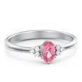 thumbnail image 1 of Birthstone Oval Ring with Shoulder Accents - Pink Tourmaline (October), 1 of 5