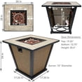 thumbnail image 4 of Sunnydaze Reykir Outdoor Fire Pit with Tile Tabletop and Rafa Fabric Sides - Modern Smokeless Square Outdoor Fire Pit Table - Ideal for The Patio, Deck or Backyard - 24 Inches Tall, 4 of 5