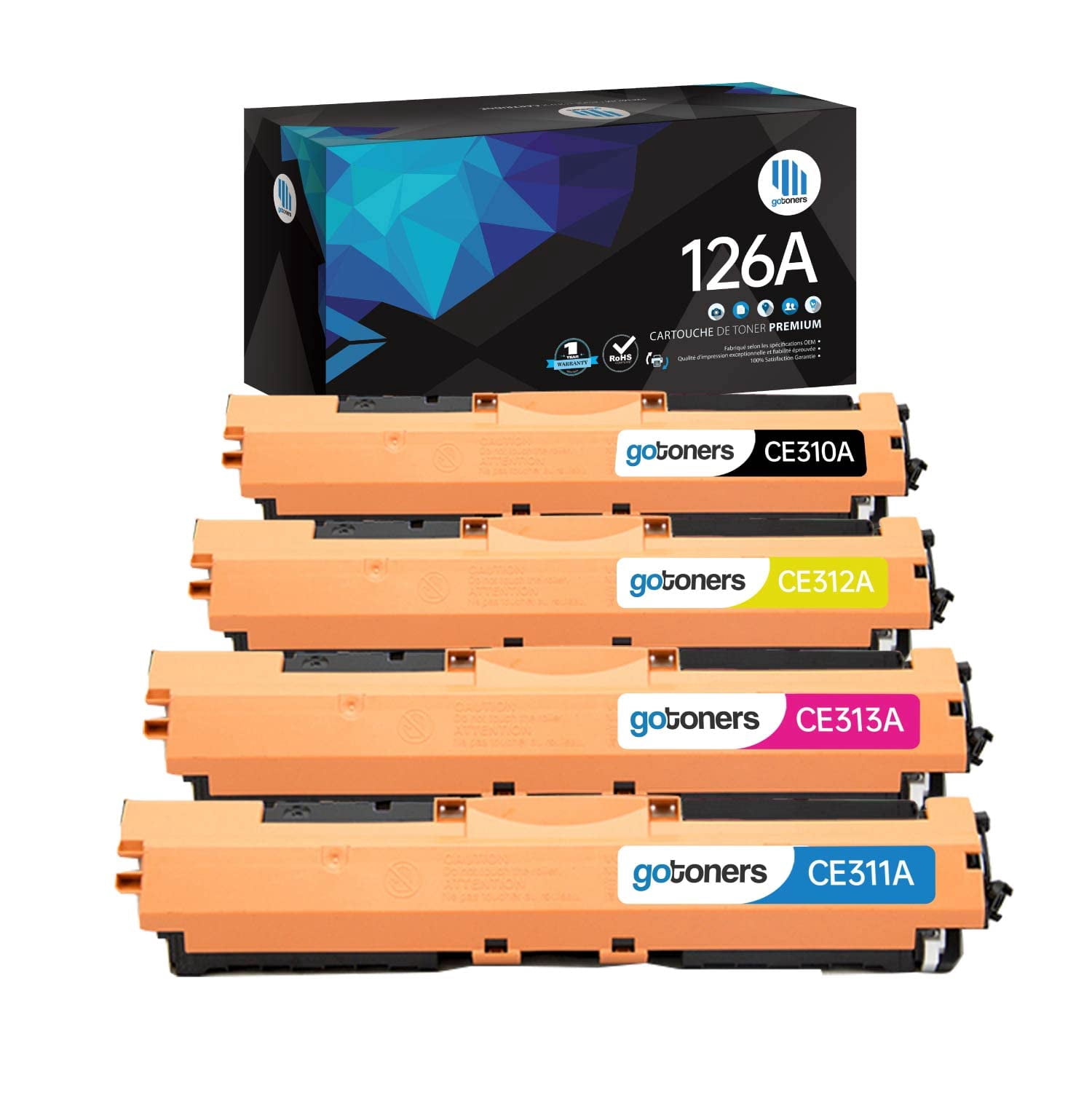 Gotoners 4PK Compatible Replacement Toner Cartridge CE310A CE311A CE312A CE313A for HP 126A CF341A LaserJet Pro CP1025NW CP1025 M275, HP LaserJet Pro 100 Color MFP M175NW