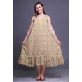 thumbnail image 3 of Bimba Medium Yellow3 Floral Ranunculus Tango Sleeveless Night Gown For Womens Cotton Printed Nightwear Ladies Sleepwear Small, 3 of 6
