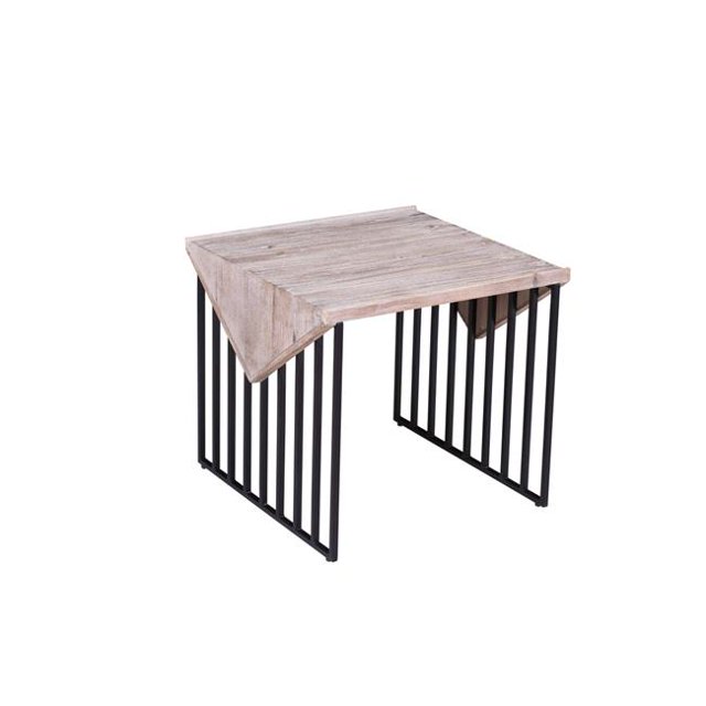 Boraam 18135 Table d'Angle Burnham Home Sandra 16 Po, Gris Naturel - Boraam