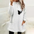 thumbnail image 1 of Liquidation d'Halloween Blouse à Col Rond pour Femmes et Hiver Ample avec Poche Imprimée Manches Longues Tops Grande Taille pour Femmes en Liquidation, 1 of 4