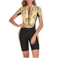 thumbnail image 1 of RKSTN One Piece Swimsuit Women New Fashion Rash Guard Long Sleeve UV UPF 50+ Sun Protection Swimsuit Front Zipper Printed Patchwork Bathing Suit, 1 of 5