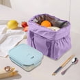 thumbnail image 4 of Lunch Bag For Women Cute Lunch Box Drawstring Handbag Cooler With Multiple Pockets Zip Ties Insulated Handle, 4 of 6