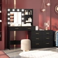 thumbnail image 2 of Yiwa Large Vanity Table with Lighted Mirror, 8 Storage Drawers, 2-Tier Shelves, 3 Lighting Modes for Bedroom, 2 of 7
