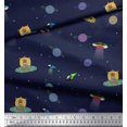 thumbnail image 2 of Soimoi Rayon Fabric Planet,Animal & Spaceship Cartoon Printed Craft Fabric by The Yard 42 Inch Wide, 2 of 3