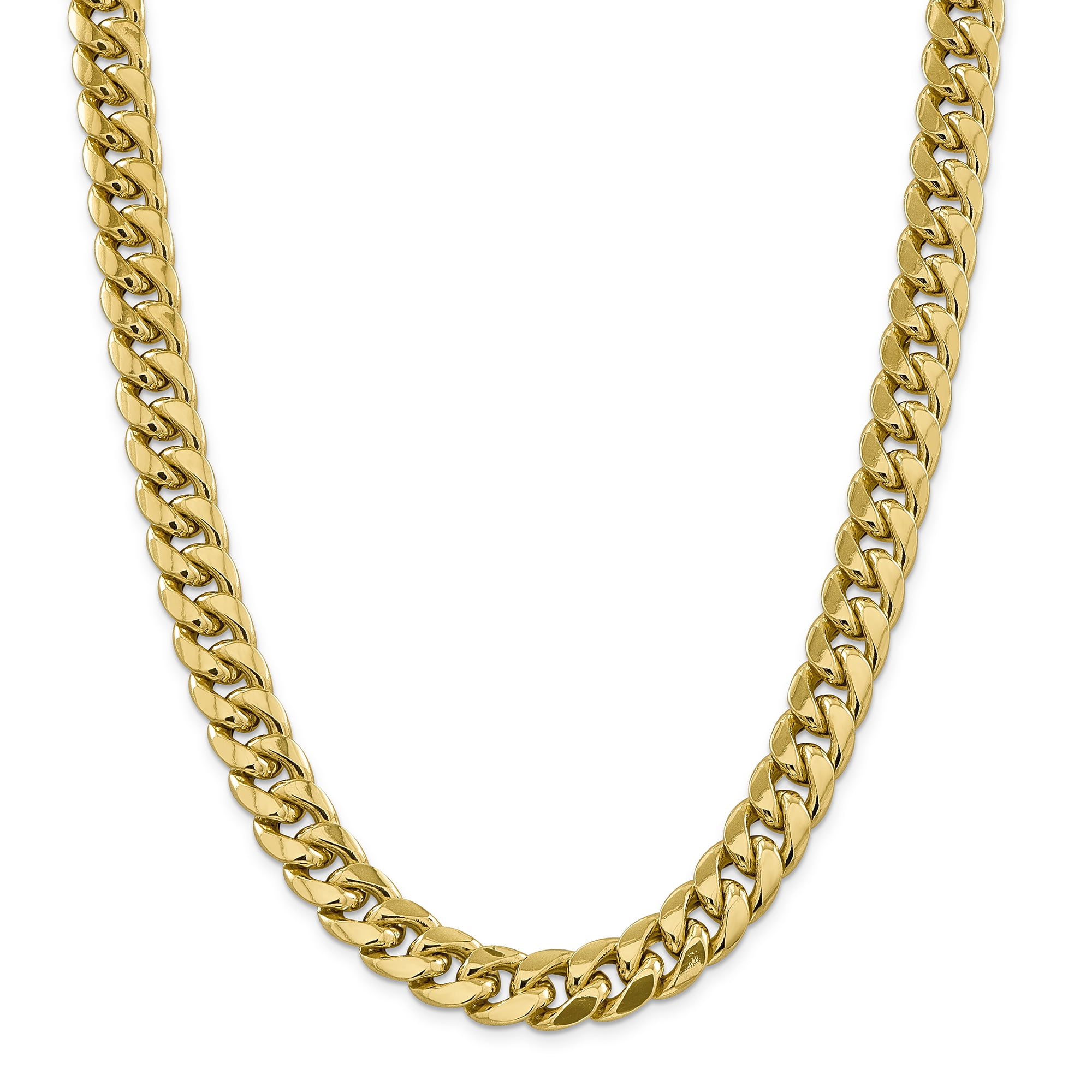 14k Yellow Gold 26 Inch 13.2mm Miami Cuban Chain Necklace Pendant Charm Curb
