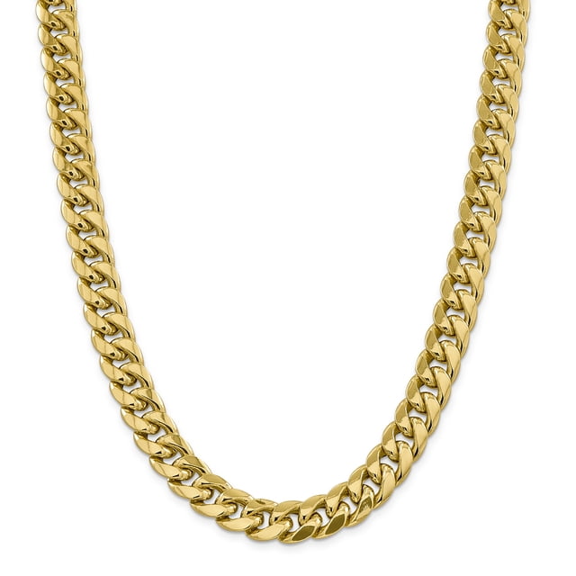 14k Yellow Gold 26 Inch 13.2mm Miami Cuban Chain Necklace Pendant Charm Curb